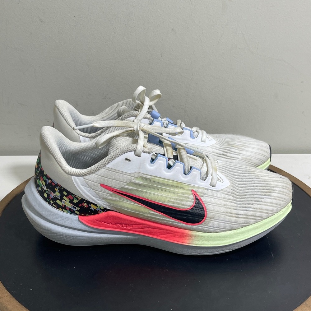Nike Air Winflo 9 Women Size 9 Running Shoes Confetti White Wite Pink Training